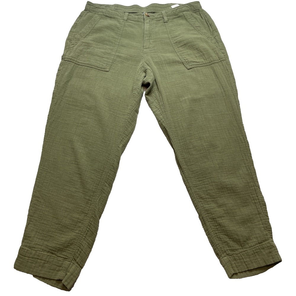 Old Navy Womens Slouchy Tapered Gauze Pants Size 12 Arugula Ankle Carpenter
